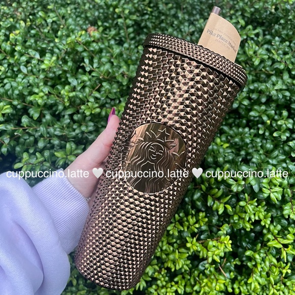 🤎NEW✨Starbucks Pike Place Market Bronze Mirror ‘Rachel’ Metallic Studded in Box - Picture 5 of 15